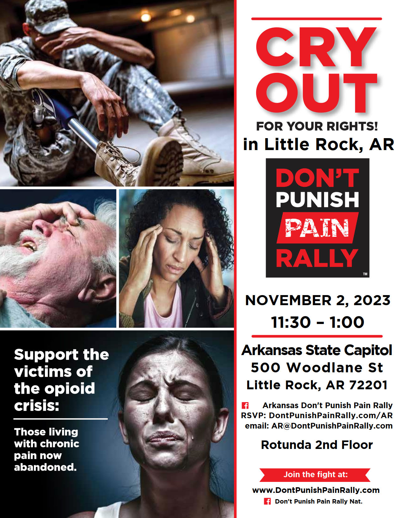 Rally flyer for AR Little Rock Stand Up 6